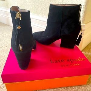Kate Spade Black Suede Booties